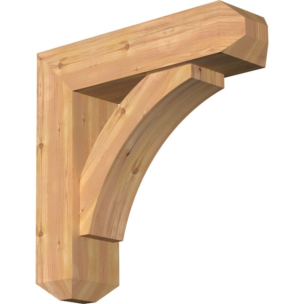 Ekena Millwork Thorton Craftsman Smooth Bracket w/ Offset Brace, Western Red Cedar, 7 1/2"W x 28"D x 28"H BKT0806X28X28THR04SWR - main